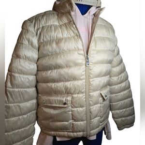 Womens Calvin Klein Off-White Puffer Winter Jacket